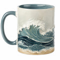 Keramikbecher mit 3D-Wellenmuster 300ml Blau
