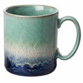 Große Keramiktasse Grün/Blau mit Farbverlauf