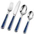 Elegantes Besteckset mit blauem Griff - 4-teilig