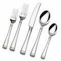 5-teiliges glänzendes Edelstahl-Besteckset in Silber