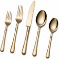 5-teiliges poliertes Besteckset in Gold