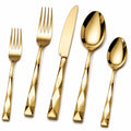 Glänzendes 5-teiliges Goldenes Besteckset
