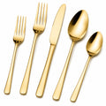 Goldfarbenes 5-teiliges Besteckset, Glänzend
