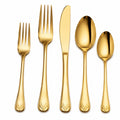 Elegantes Goldenes 5-teiliges Besteckset für Besondere Anlässe