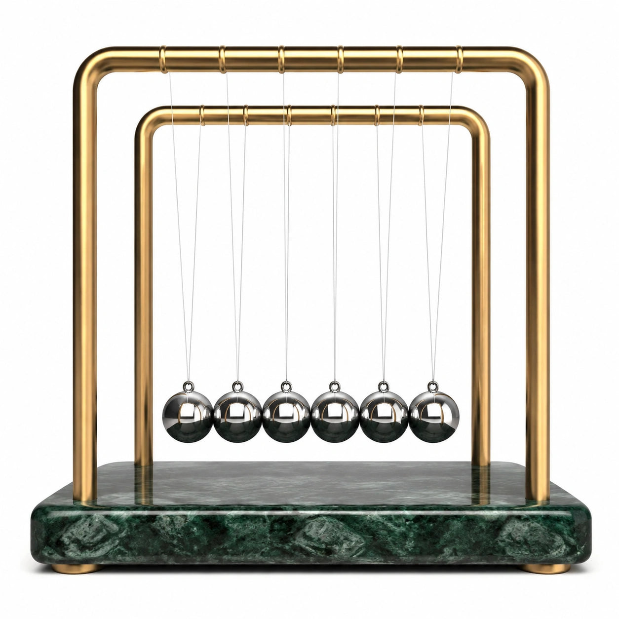 Pendelspielzeug mit Metallkugeln in Grün und Gold