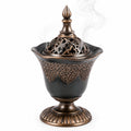 Dekoratives Räuchergefäß mit orientalischem Design, Bronze