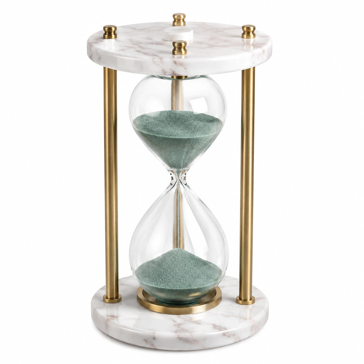 Sanduhr Marmor Messing Grün