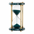 Elegante Sanduhr 30 Minuten aus Glas und Metall in Smaragdgrün
