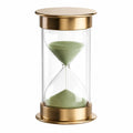 60-Minuten Sanduhr mit grünem Sand und goldfarbenem Rahmen