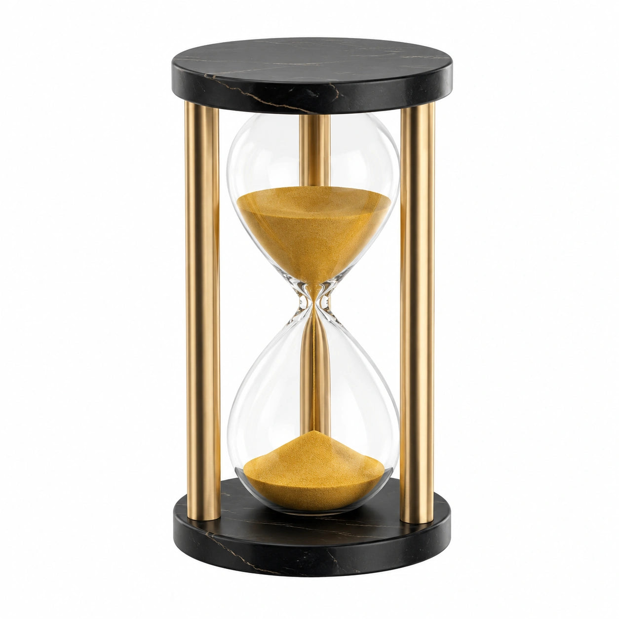 Dekorative Sanduhr mit modernem Design, Schwarz und Gold