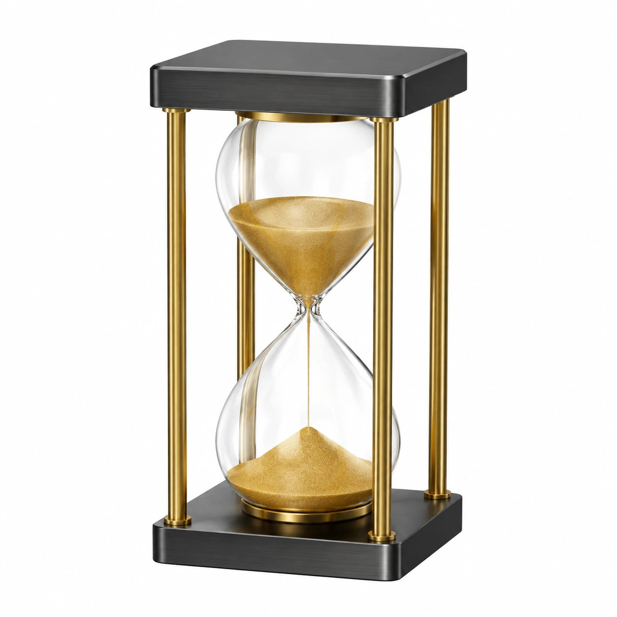 Dekorative Sanduhr 30 Minuten Schwarz Gold 16 cm