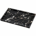 Rechteckiges Tablett in Schwarz-Braun-Weißem Marmordesign 30x20cm