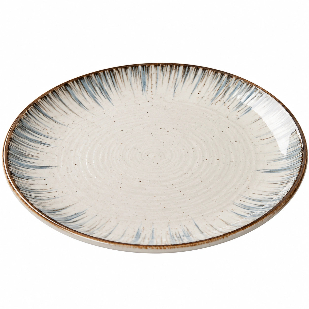 Runder Keramikteller 26 cm Beige/Braun