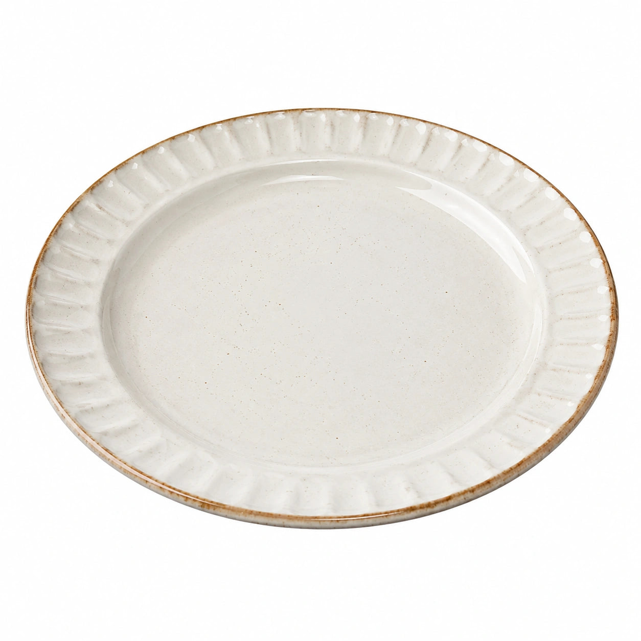 Keramik Essteller Rund 28 cm Beige