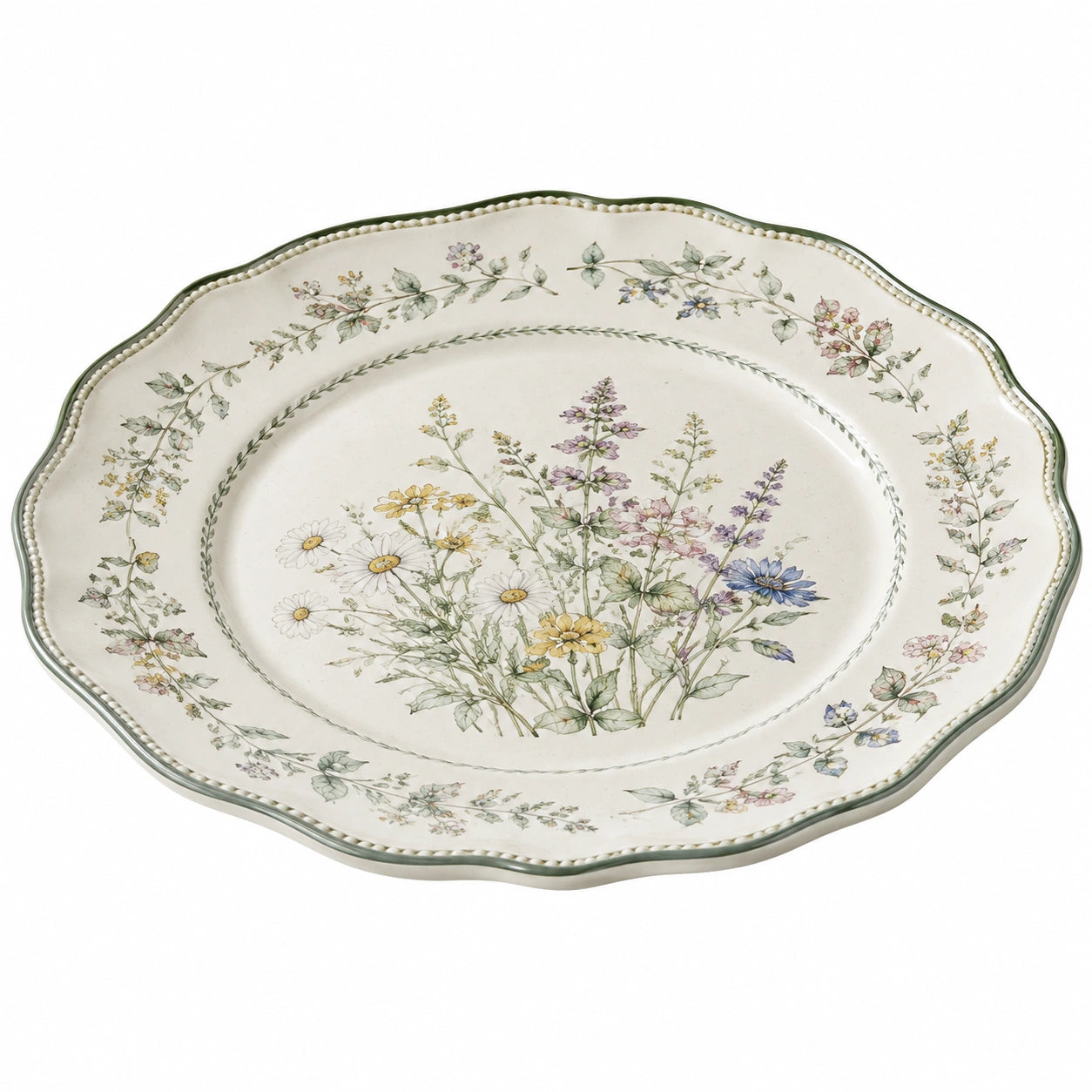 Dekorativer Porzellanteller mit Blumenmotiv, Ø 30 cm, mehrfarbig