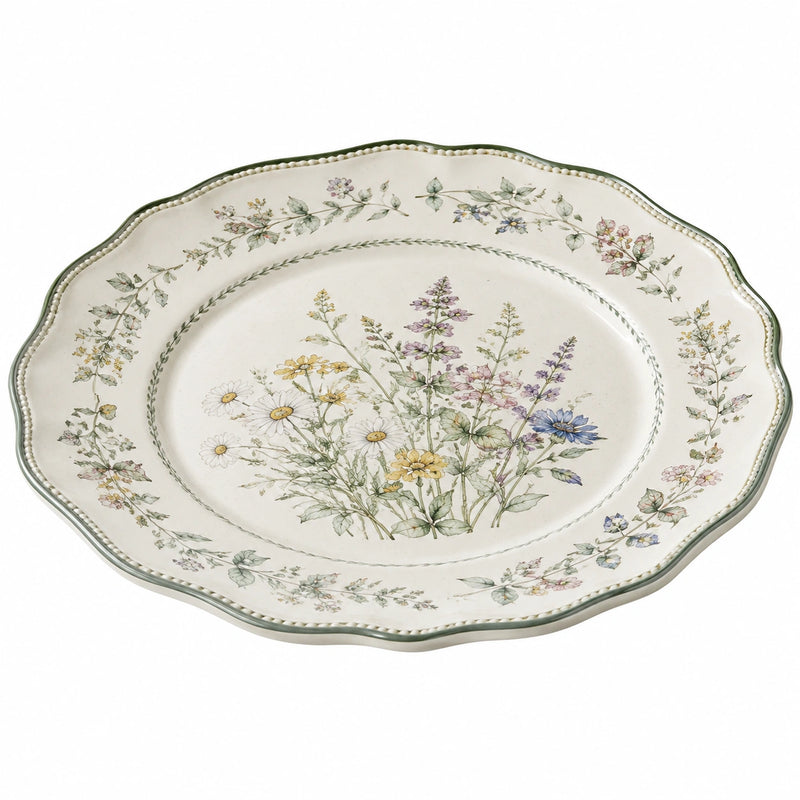 Dekorativer Porzellanteller mit Blumenmotiv, Ø 30 cm, mehrfarbig