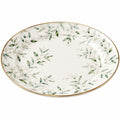Runder Porzellanteller mit Blumenmotiv und Goldrand, Ø 30 cm