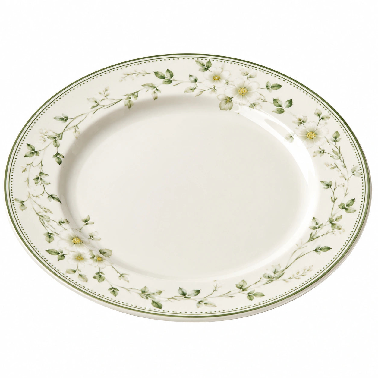 Runder Porzellanteller mit Blumenmuster 28 cm
