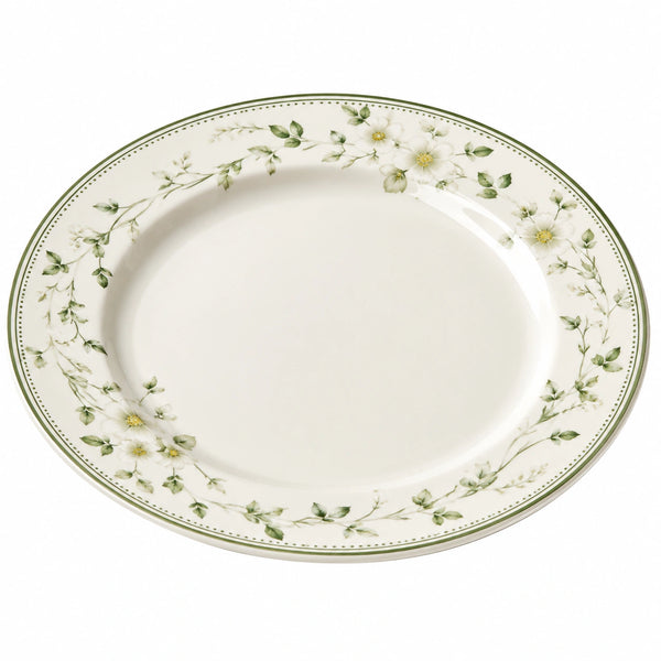 Runder Porzellanteller mit Blumenmuster 28 cm